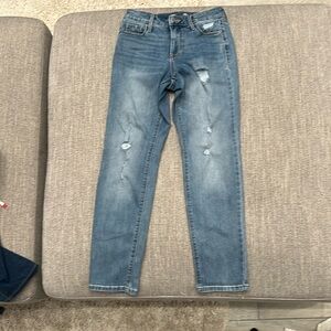 Old navy power slim straight high rise distressed 0P